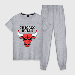 Пижама хлопковая женская Chicago Bulls, цвет: меланж