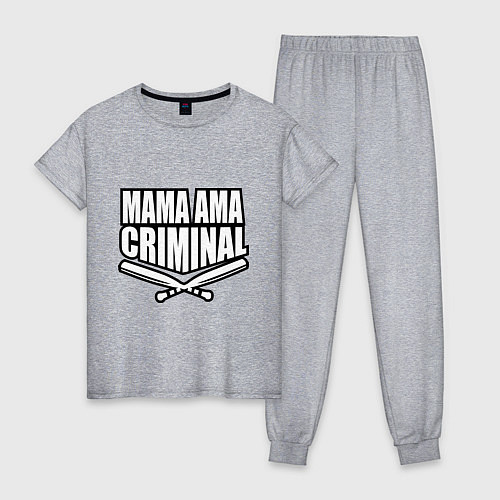 Женская пижама Mama ama criminal / Меланж – фото 1