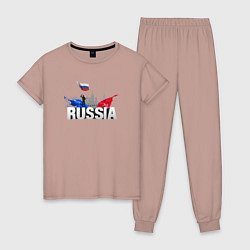 Женская пижама Russia объемный текст