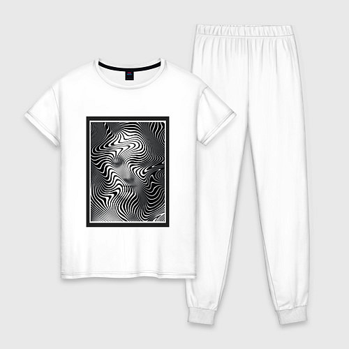 Женская пижама Женский портрет - оптическая иллюзия / Белый – фото 1