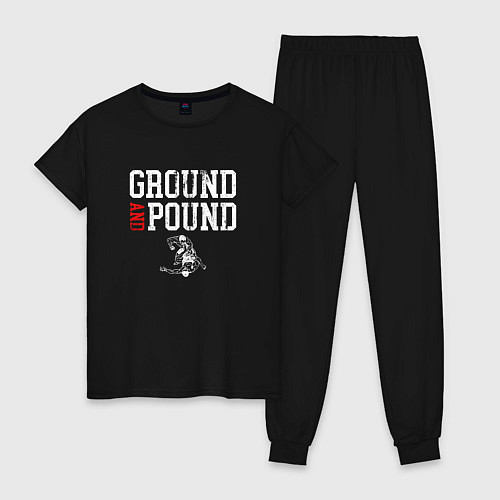 Женская пижама Ground And Pound Добивание ММА / Черный – фото 1