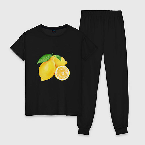 Женская пижама Сочные лимоны / Черный – фото 1