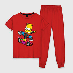 Женская пижама Барт Симпсон - крутой скейтбордист