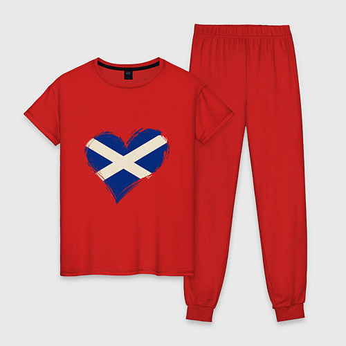 Женская пижама Сердце - Шотландия / Красный – фото 1