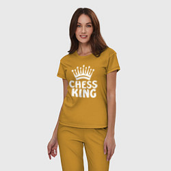 Пижама хлопковая женская Chess King, цвет: горчичный — фото 2