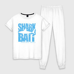 Пижама хлопковая женская Наживка для акулы, цвет: белый