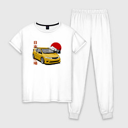 Пижама хлопковая женская Honda Civic 5d Type-r, цвет: белый