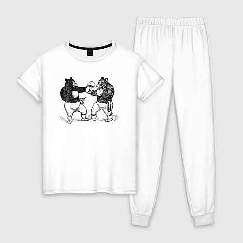 Женская пижама Медведи боксеры / Белый – фото 1