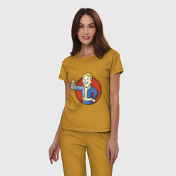 Пижама хлопковая женская Vault boy like, цвет: горчичный — фото 2