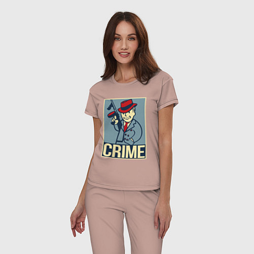 Женская пижама Vault crime boy / Пыльно-розовый – фото 3