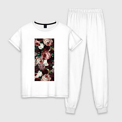 Пижама хлопковая женская Роза 90х, цвет: белый