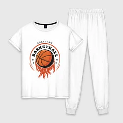 Пижама хлопковая женская Allstars Basketball, цвет: белый