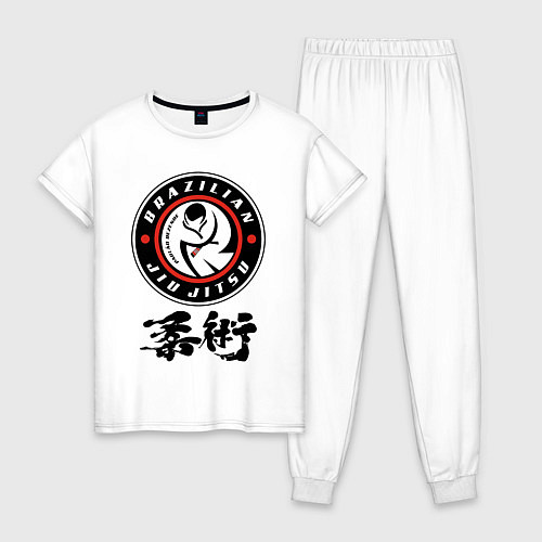 Женская пижама Brazilian fight club Jiu jitsu fighter / Белый – фото 1