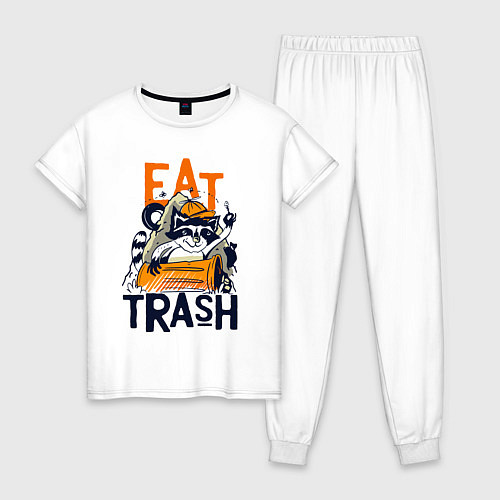 Женская пижама Ешь мусор - мусорная панда / Белый – фото 1