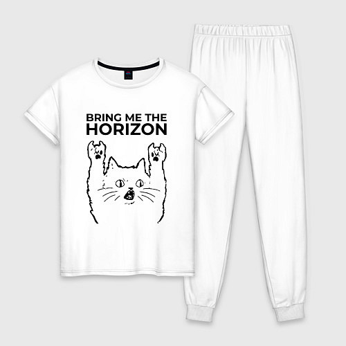 Женская пижама Bring Me the Horizon - rock cat / Белый – фото 1