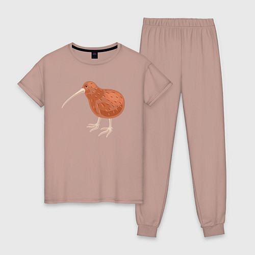 Женская пижама Птица киви / Пыльно-розовый – фото 1