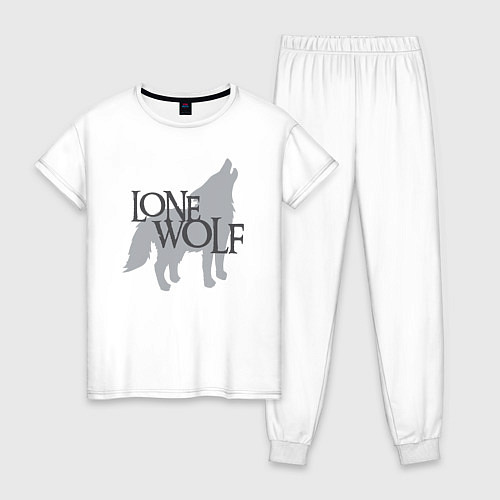Женская пижама LONE WOLF одинокий волк / Белый – фото 1
