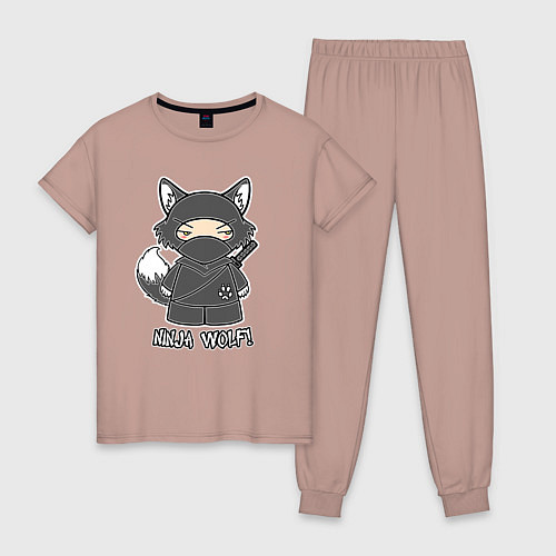 Женская пижама Ниндзя волк / Пыльно-розовый – фото 1