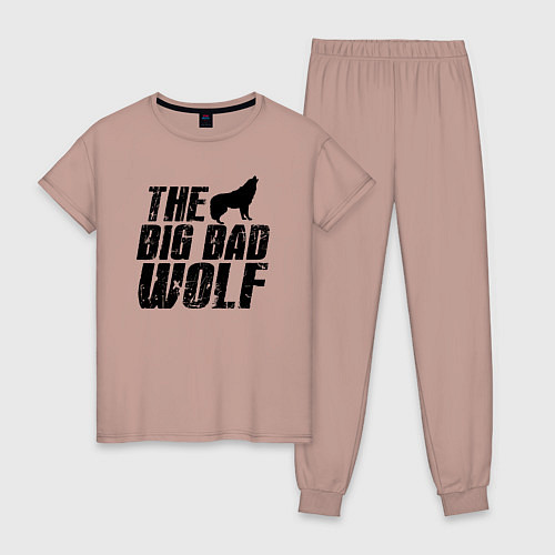 Женская пижама Большой страшный волк / Пыльно-розовый – фото 1