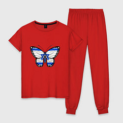 Пижама хлопковая женская Бабочка - Израиль, цвет: красный