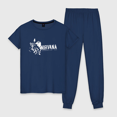 Женская пижама Nirvana-Курт и гитара / Тёмно-синий – фото 1