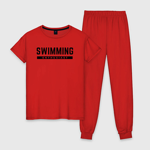 Женская пижама Любитель плавания / Красный – фото 1