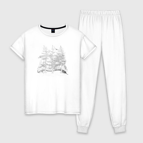 Женская пижама Очень длинная лиса / Белый – фото 1