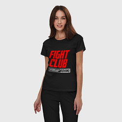 Пижама хлопковая женская Fight club boxing, цвет: черный — фото 2