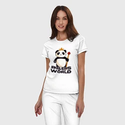 Пижама хлопковая женская Панда - Правители Мира, цвет: белый — фото 2