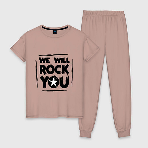 Женская пижама We rock you / Пыльно-розовый – фото 1