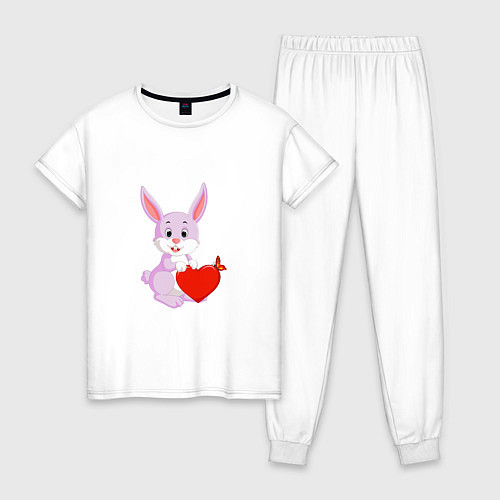 Женская пижама Кролик с сердцем / Белый – фото 1