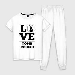 Пижама хлопковая женская Tomb Raider love classic, цвет: белый