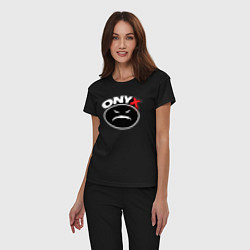 Пижама хлопковая женская Onyx - black logo, цвет: черный — фото 2