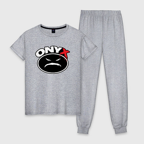 Женская пижама Onyx - black logo / Меланж – фото 1