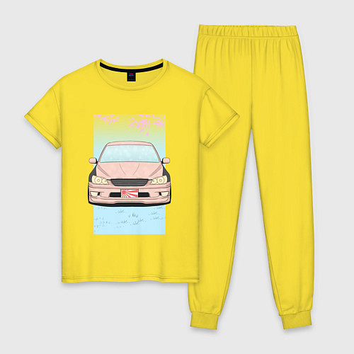 Женская пижама Toyota Altezza stance alternative / Желтый – фото 1