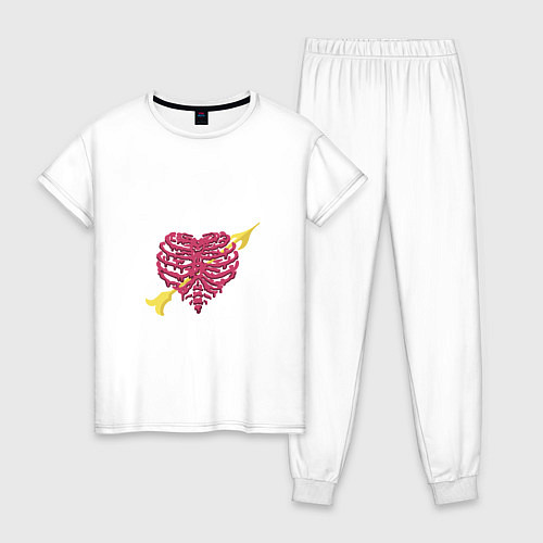 Женская пижама Прямо в сердце / Белый – фото 1