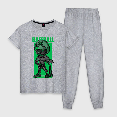 Женская пижама Пёс бейсболист / Меланж – фото 1