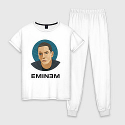 Пижама хлопковая женская Eminem поп-арт, цвет: белый