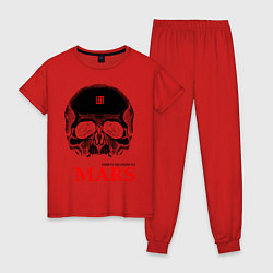 Пижама хлопковая женская 30 STM: Skull, цвет: красный