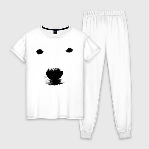 Женская пижама Морда белого медведя / Белый – фото 1