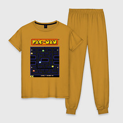 Пижама хлопковая женская Pac-Man на ZX-Spectrum, цвет: горчичный