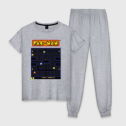 Пижама хлопковая женская Pac-Man на ZX-Spectrum, цвет: меланж