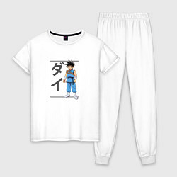 Пижама хлопковая женская Дай - Dragon Quest, цвет: белый