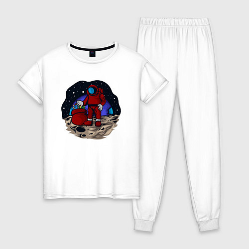 Женская пижама Санта космонавт / Белый – фото 1