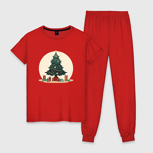 Женская пижама Подарки под ёлкой / Красный – фото 1
