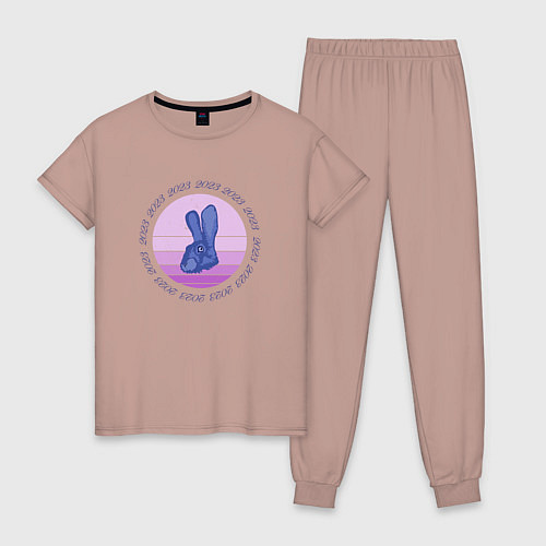 Женская пижама Кролики 2023 / Пыльно-розовый – фото 1