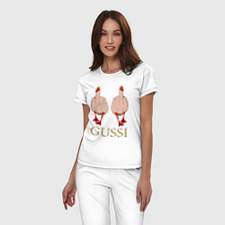 Пижама хлопковая женская Два весёлых гуся - GUSSI - Fashion 2055, цвет: белый — фото 2
