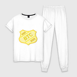 Пижама хлопковая женская Bitcoin 2023, цвет: белый