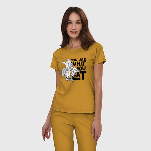 Женская пижама Ты то , что ешь / Горчичный – фото 3