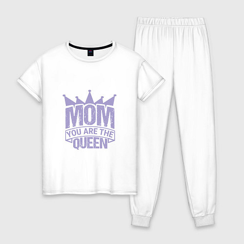 Женская пижама Мама - моя королева / Белый – фото 1